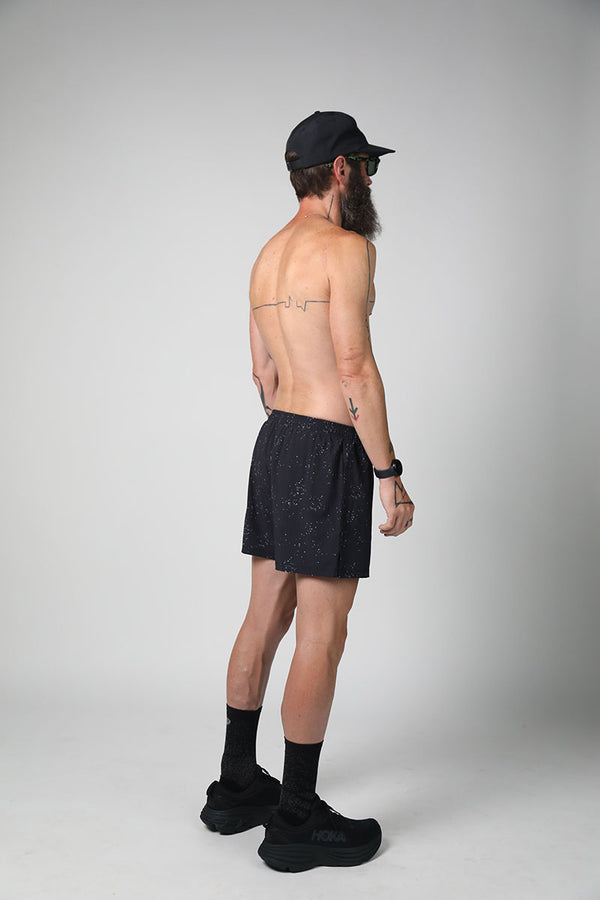 R5P - Men's 5" Running Short with Side Pockets - Splatter House - Black