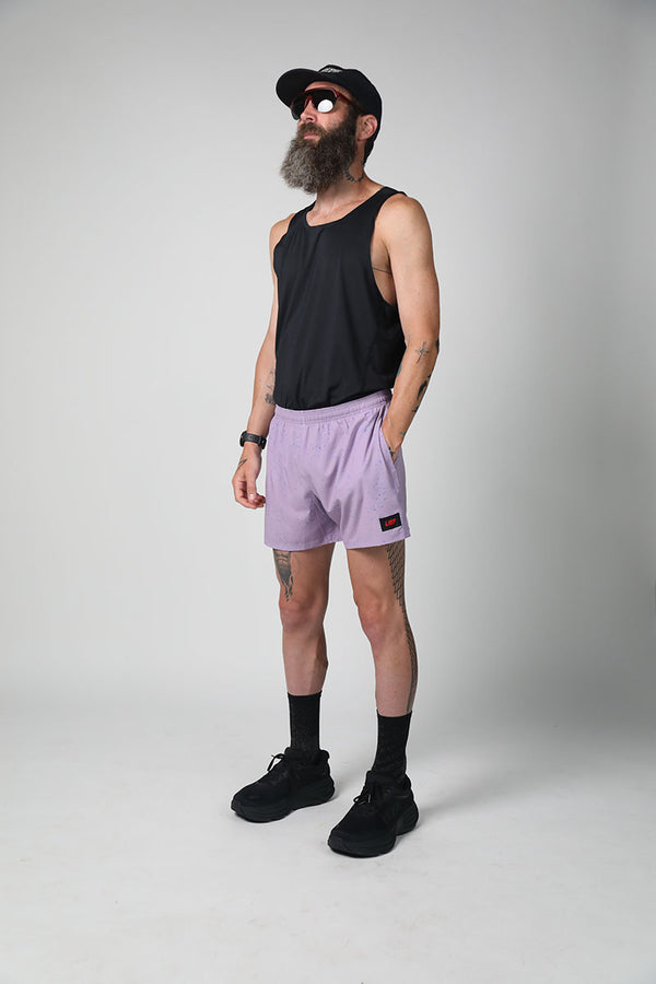 R5P - Men's 5" Running Short with Side Pockets - Splatter House - Purple
