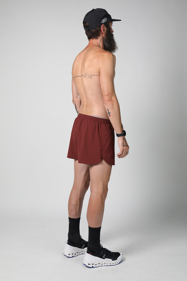 S3 - Men's 3" Split Running Short - Burgundy