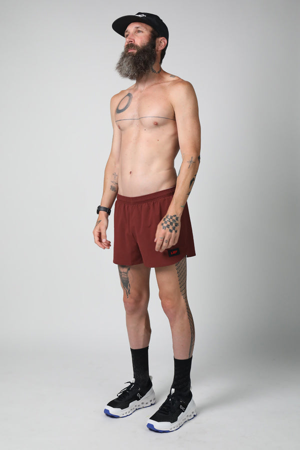 S3 - Men's 3" Split Running Short - Burgundy