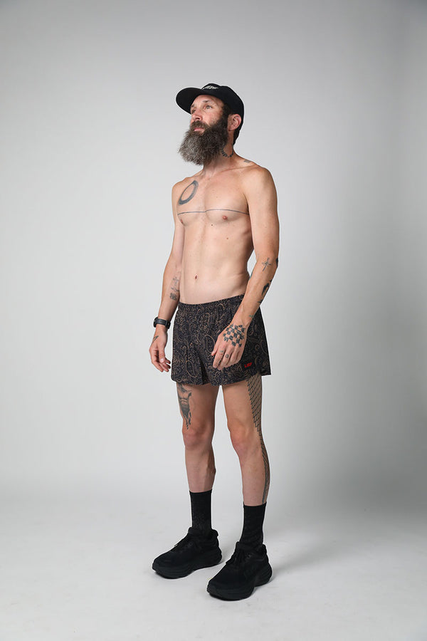 S3 - Men's 3" Split Running Short - Pazed and Confused - Black