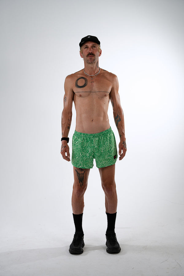 S3 - Men's 3" Split Running Short - Pazed and Confused - Green