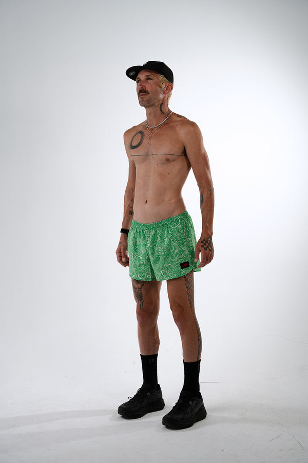 S3 - Men's 3" Split Running Short - Pazed and Confused - Green