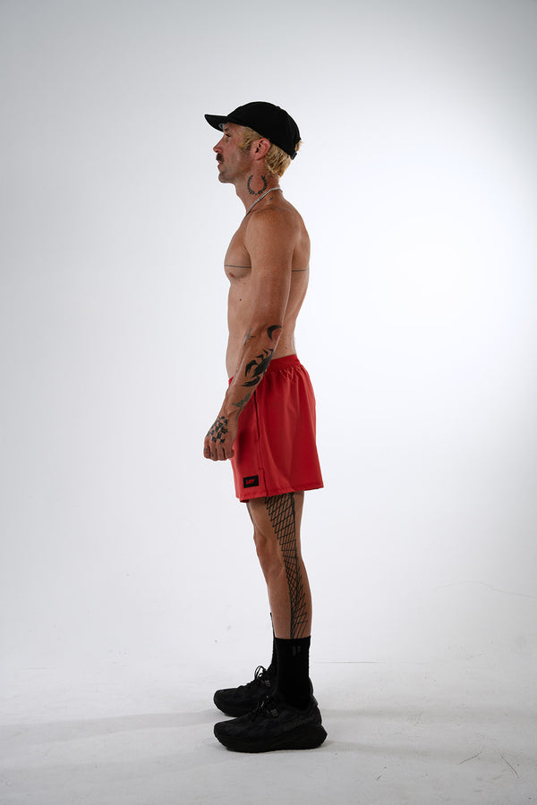 R5P - Men's 5" Running Short with Side Pockets - El Rojo