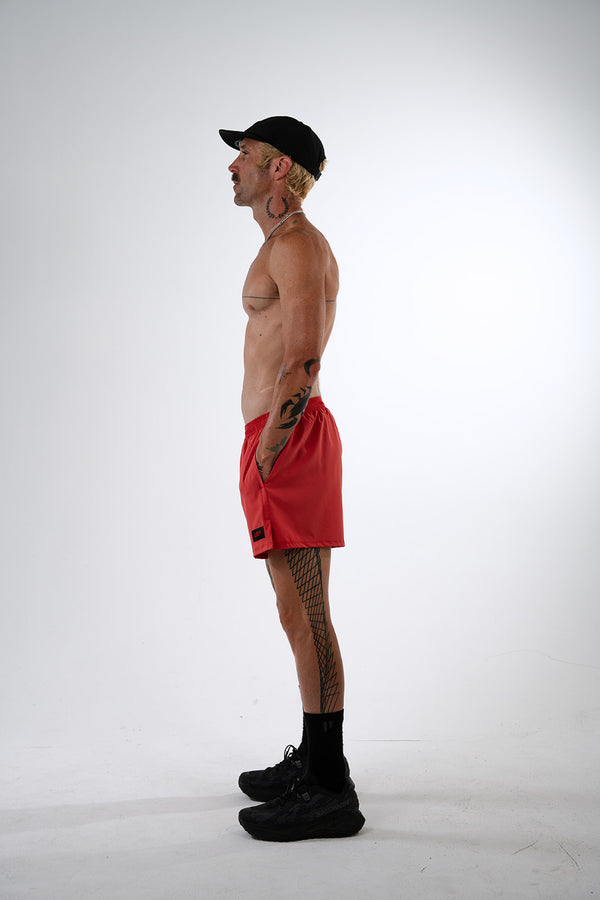 R5P - Men's 5" Running Short with Side Pockets - El Rojo
