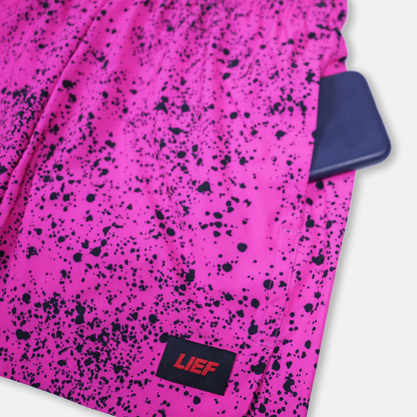 R5P - Men's 5" Running Short with Side Pockets - Splatter House - Pink