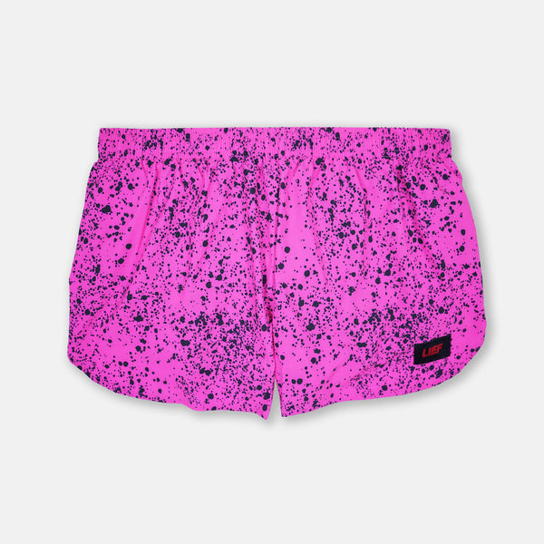 S3 - Men's 3" Split Running Short - Splatter House - Pink