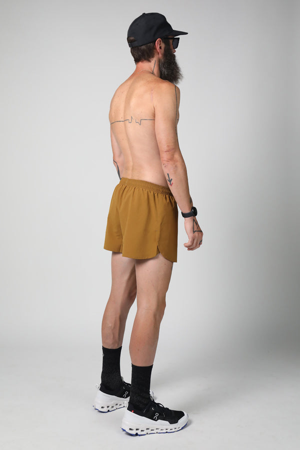 S3 - Men's 3" Split Running Short - Burnt Caramel